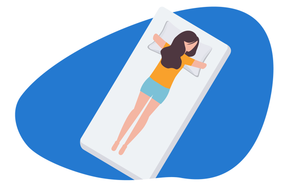 a woman is sleeping on a single bed