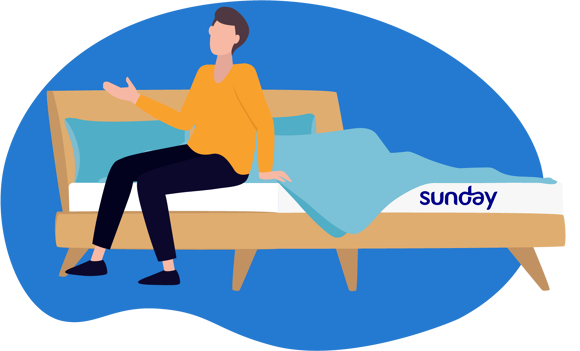 A couple relaxing on a Sunday mattress