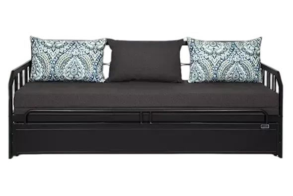 3-seater sofa bed with cushions and armrest